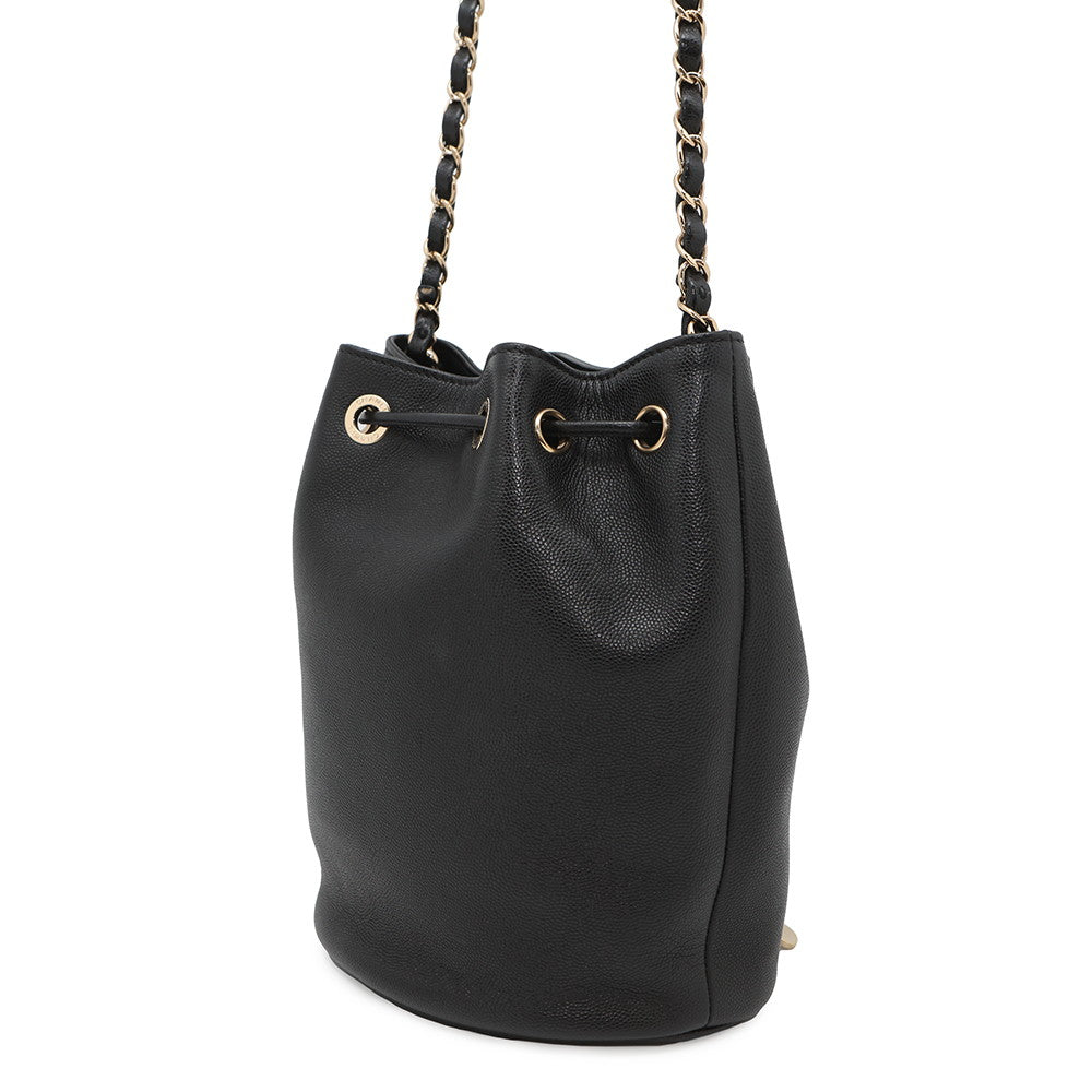 Chanel DeauvilleShoulder BlackAS1045 Calf Leather Shoulder Bag