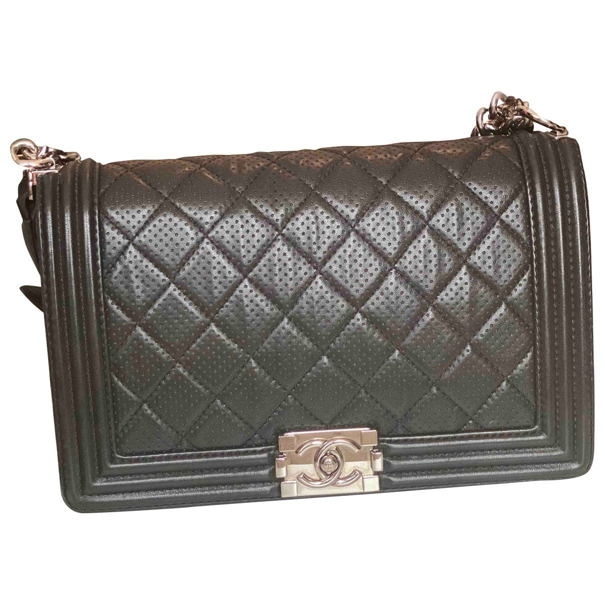 Chanel boy black leather handbag