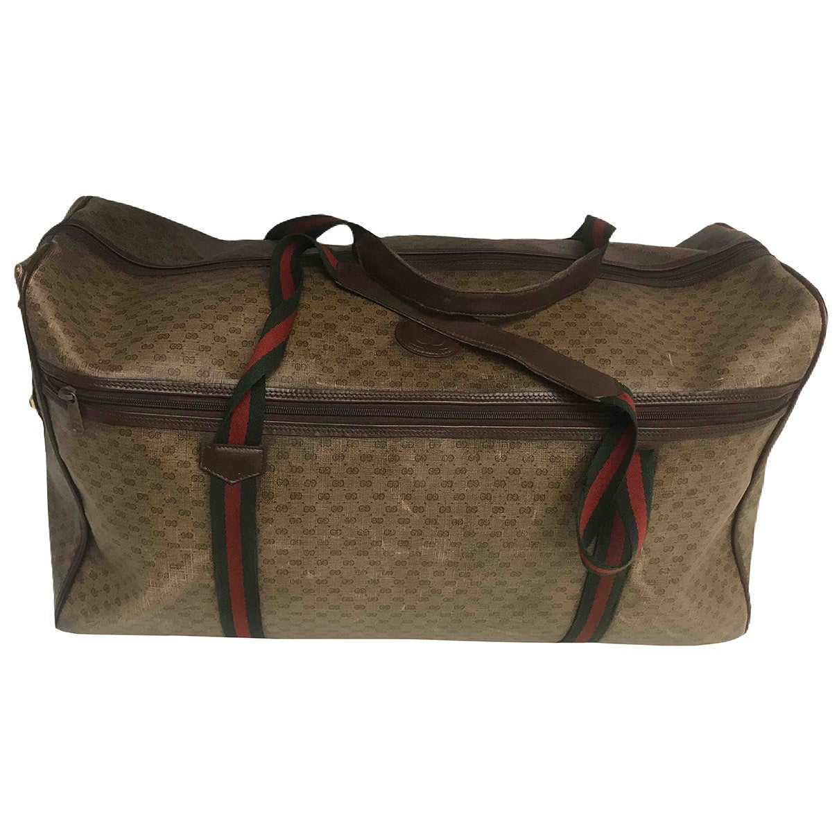Gucci brown cloth travel bag