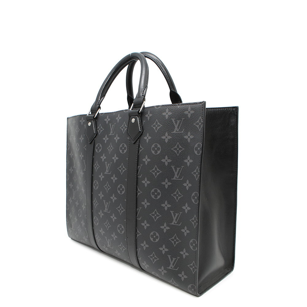 Louis Vuitton Sac Plat 24H NoirM47059 Eclipse Monogram Handbag