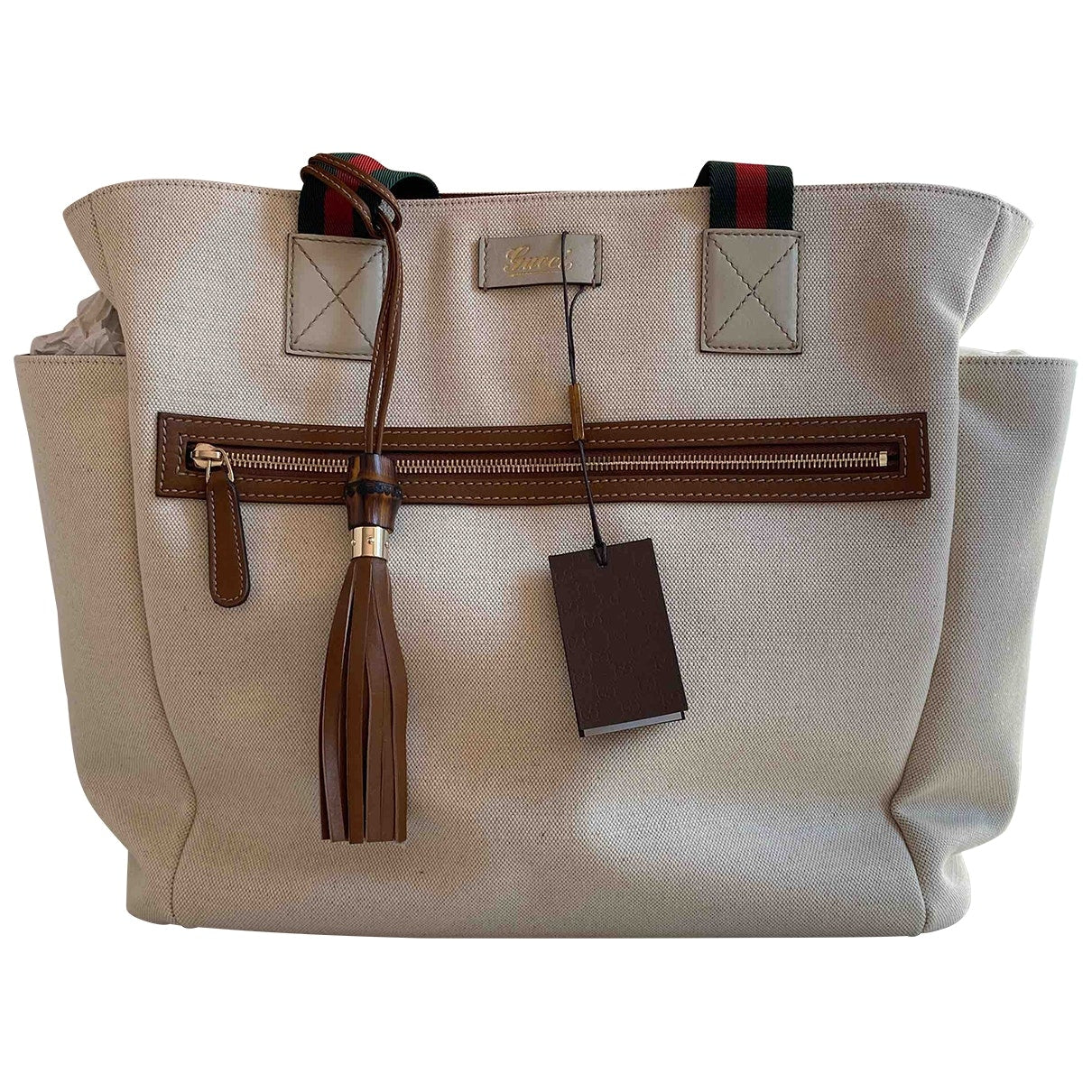 Gucci beige cotton handbag
