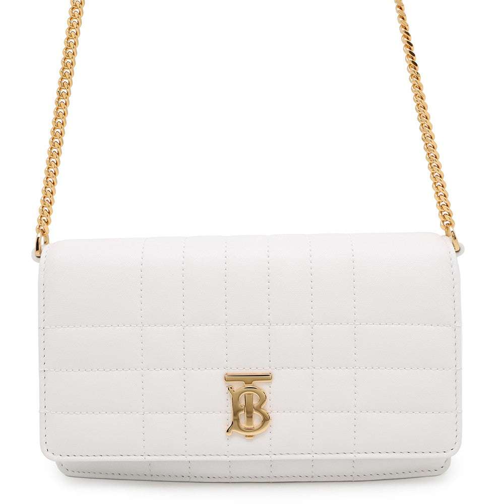 Burberry Roller Clutch Chainshoulder White8066176 Leather Clutch Bag