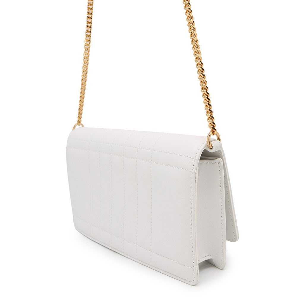 Burberry Roller Clutch Chainshoulder White8066176 Leather Clutch Bag