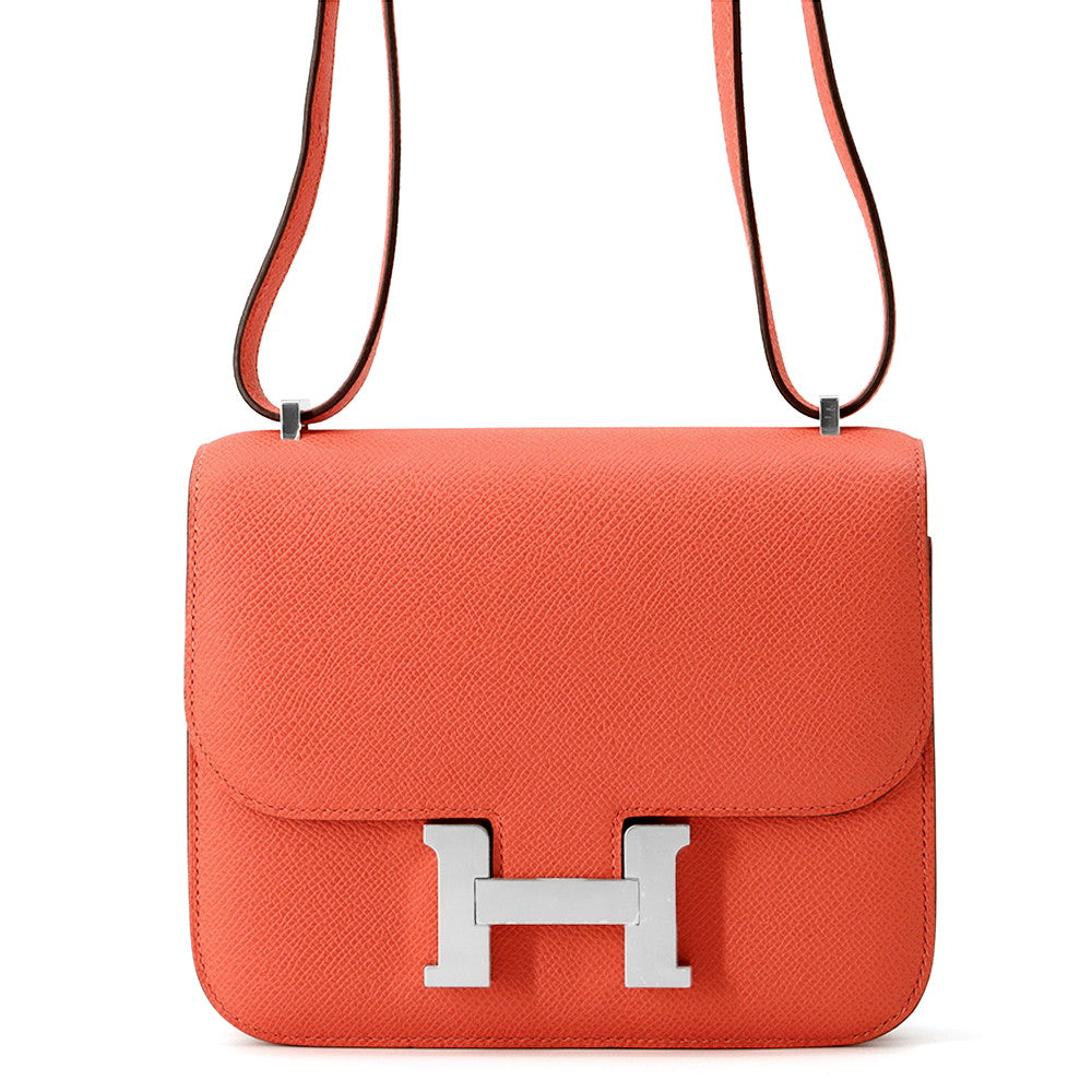 Constance Miroir Orange Field Epsom Size Handbag Mini Travel Bag