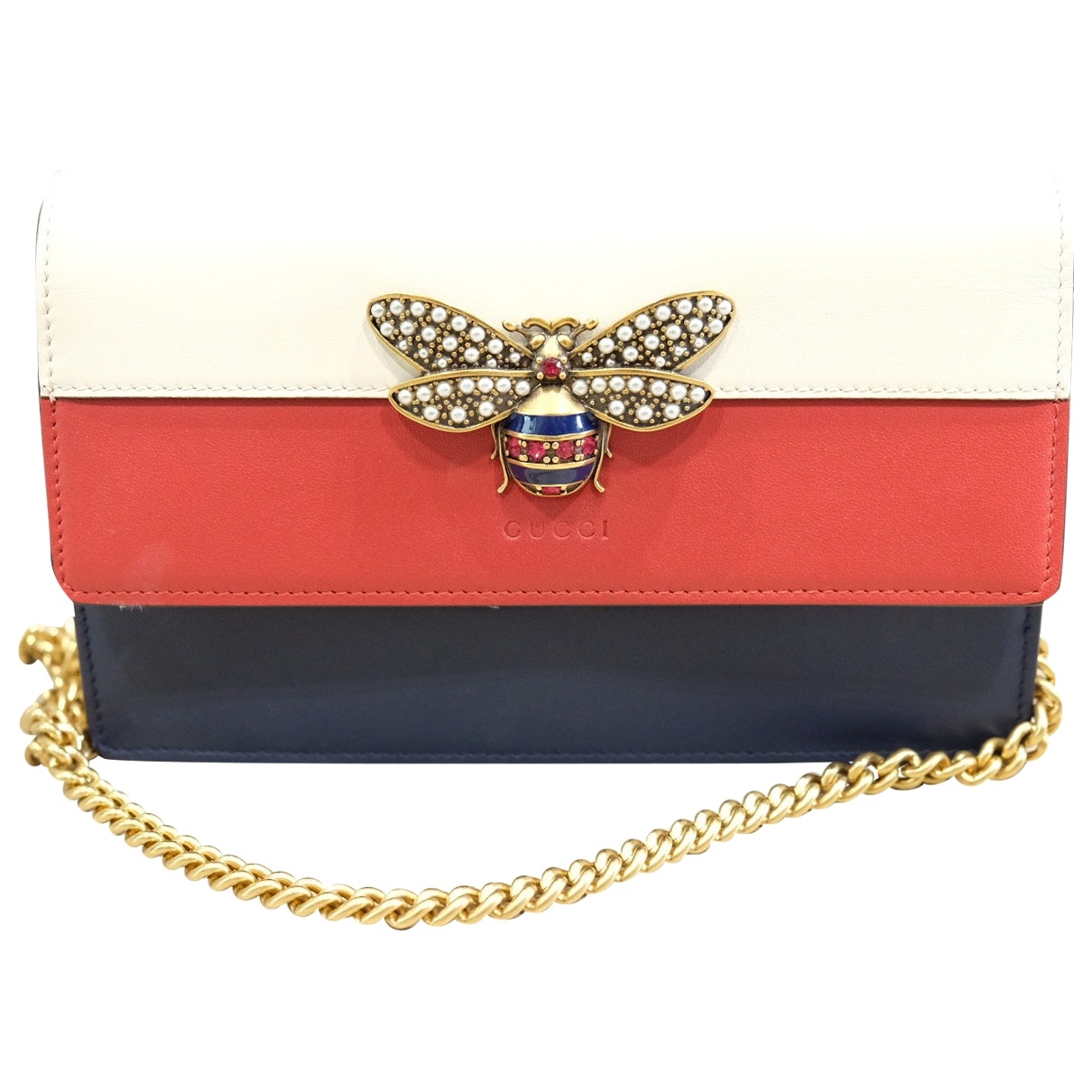 Gucci queen margaret multicolour leather handbag