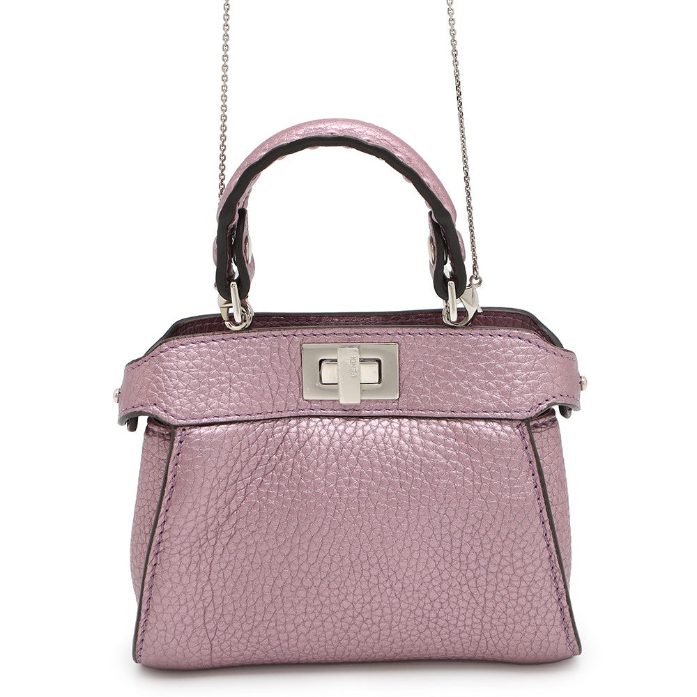 Fendi Peekaboochainshoulder Bag Mauve Pink7As294 Leather