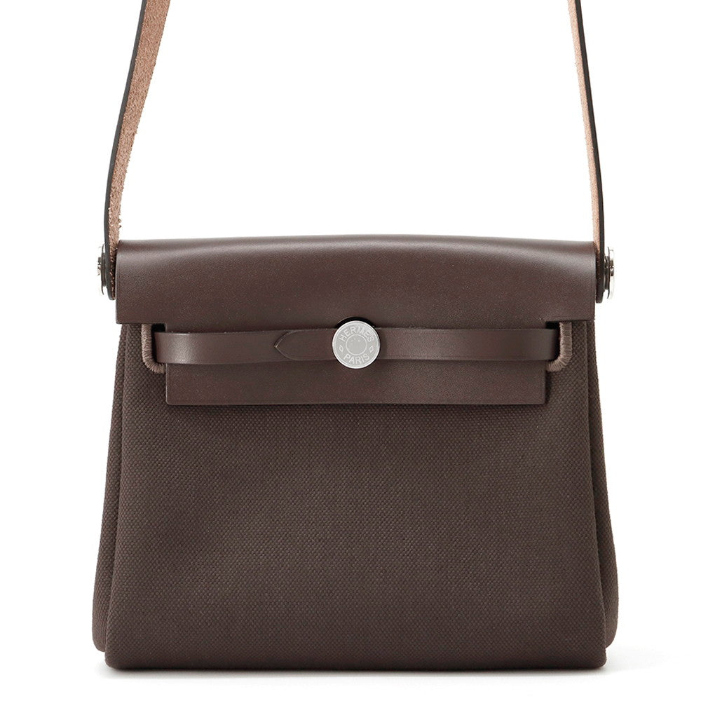 Herbag Zip Ebene Toile Military Vache Hunter Leather Mini Travel Bag