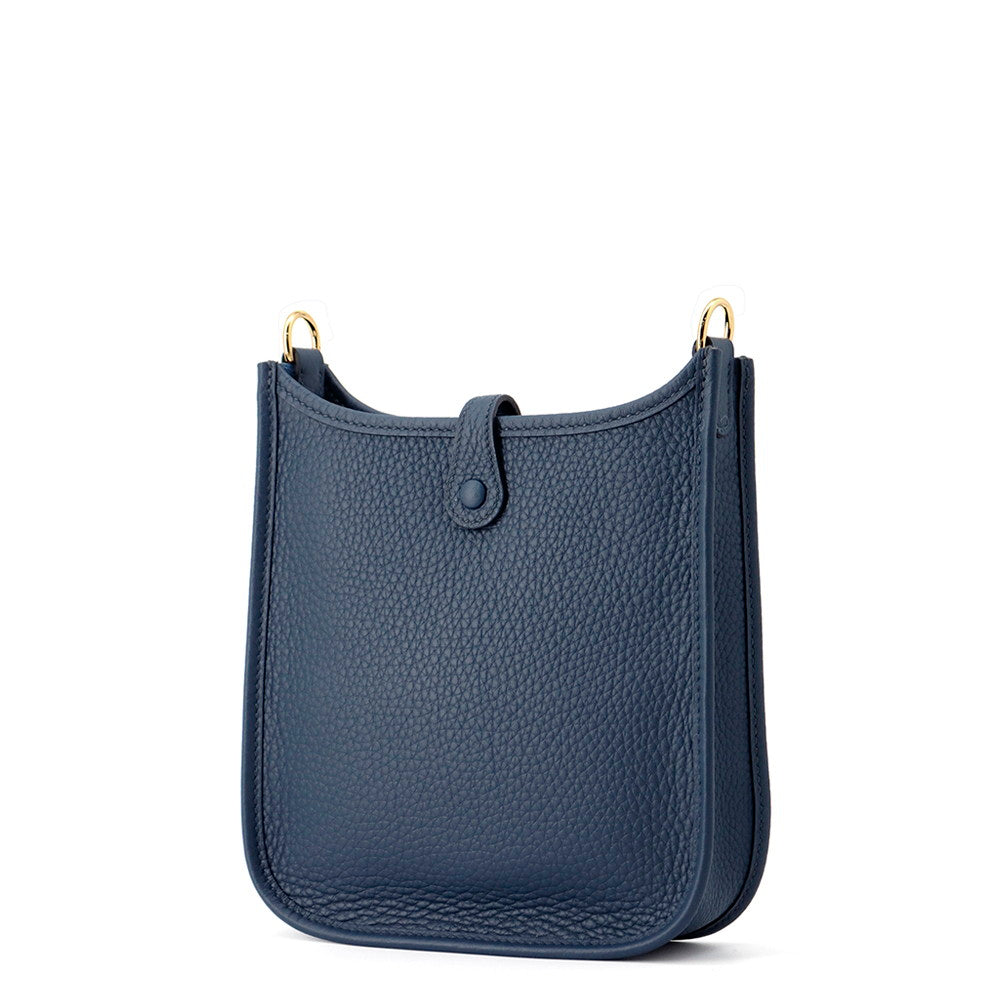 Evelyne Short De Prusse Taurillon Clemence Size Blue Travel Bag