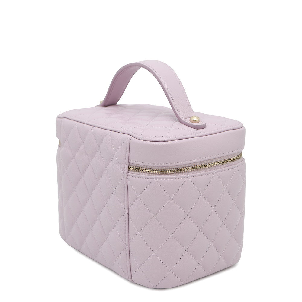 Chanel Matelasse vanity Light PurpleAP2573 Caviar Leather Handbag