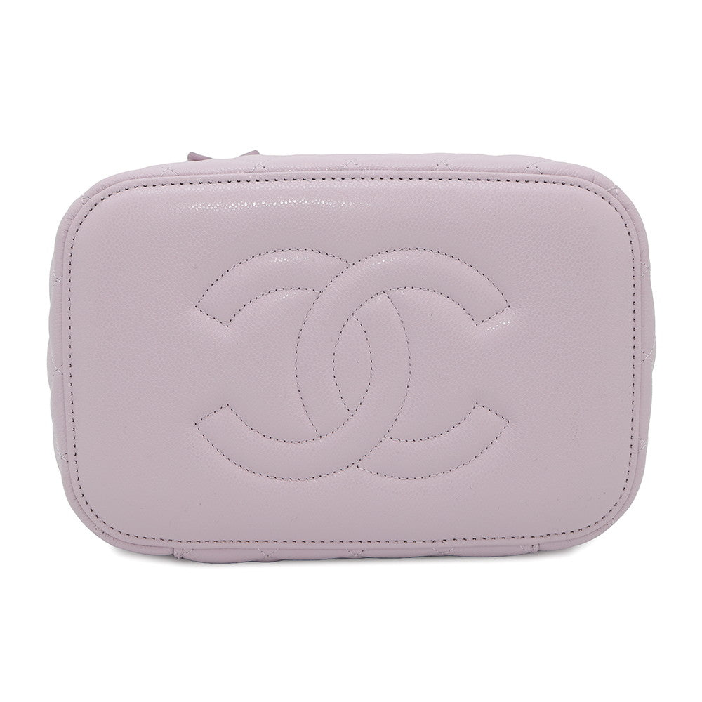 Chanel Matelasse vanity Light PurpleAP2573 Caviar Leather Handbag