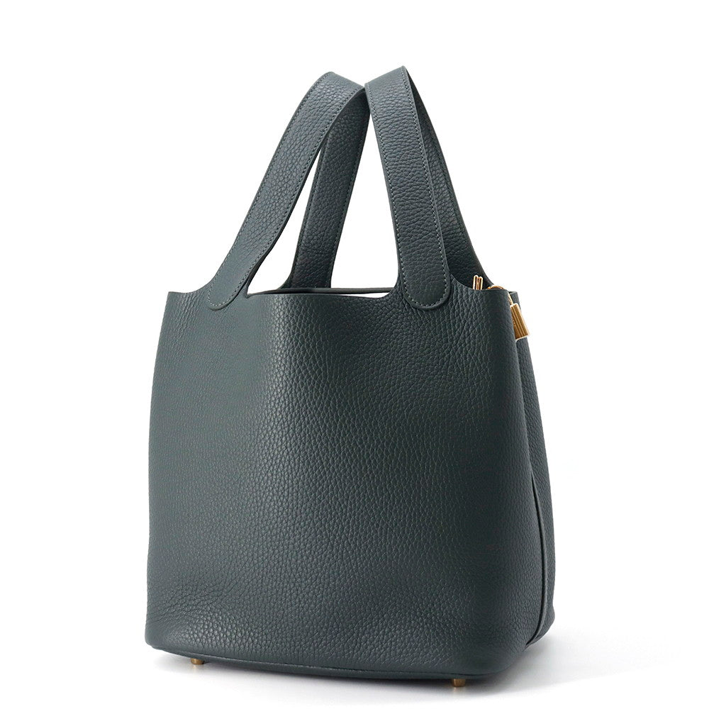 Picotin Lock Vert Mangrove Taurillon Clemence Size Travel Bag