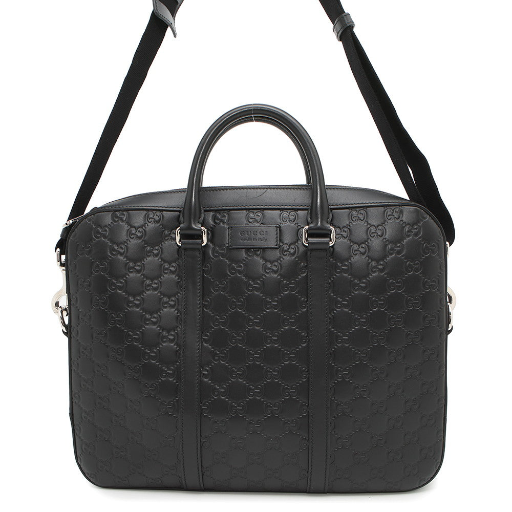 Gucci Briefcase Black435322 ssimaleather Handbag Travel Bag
