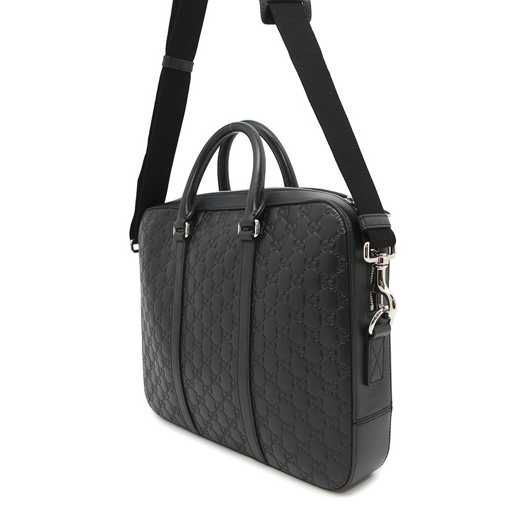 Gucci Briefcase Black435322 ssimaleather Handbag Travel Bag