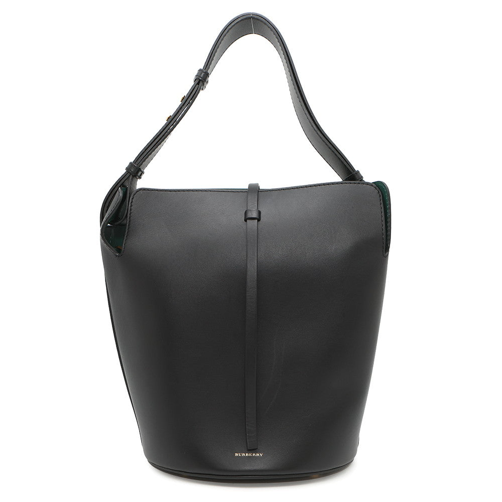 Burberry Shoulder Black40758901 Calf Leather Bucket Shoulder Bag
