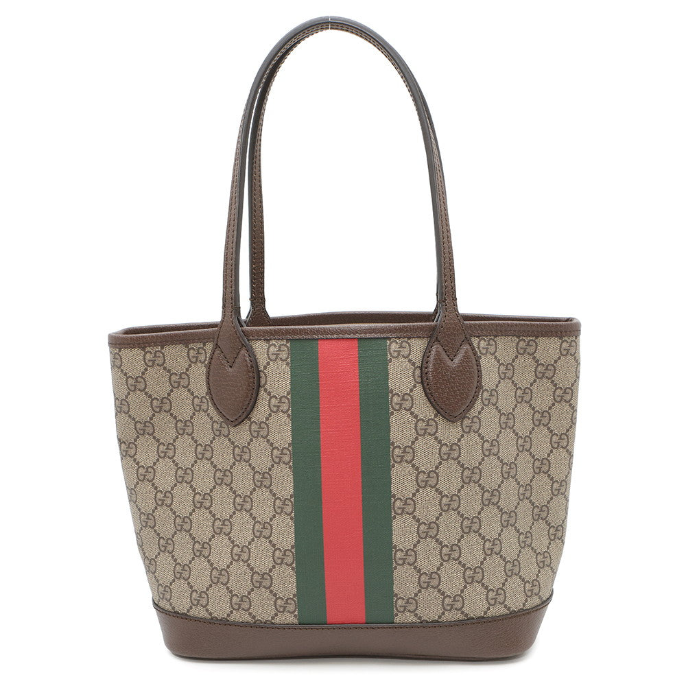 Gucci Ophidia Brown726762 GG Supreme Size Leather Beige Small Tote Bag