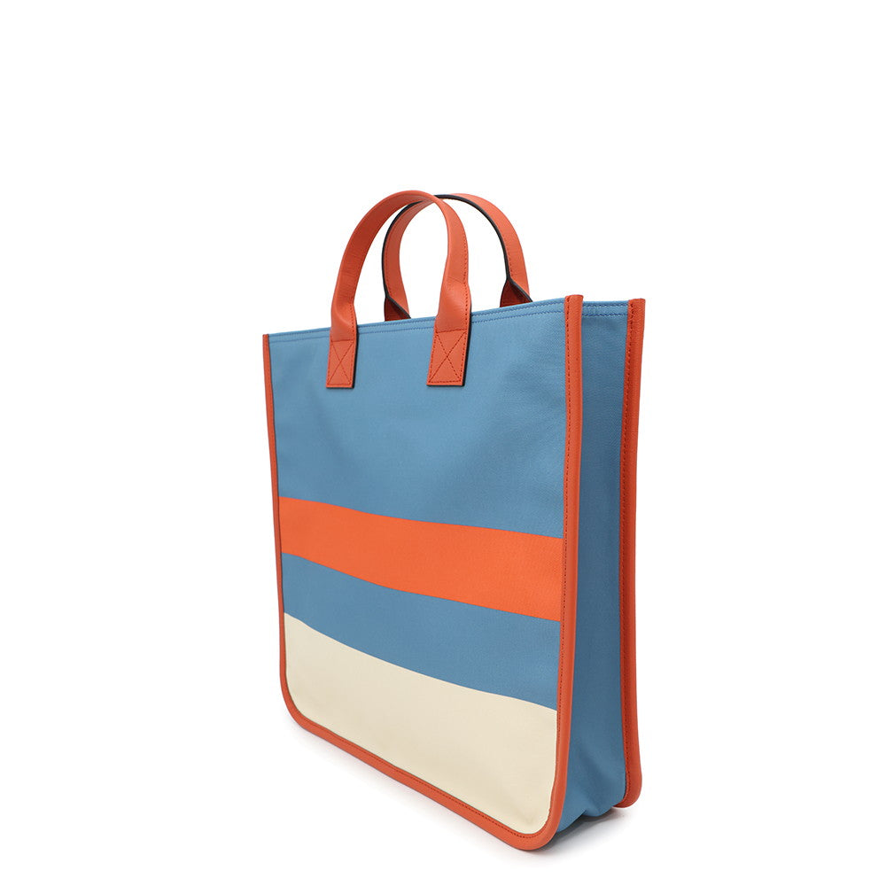 Gucci Interlocking G White550763 Leather Nylon Blue Orange Tote Bag