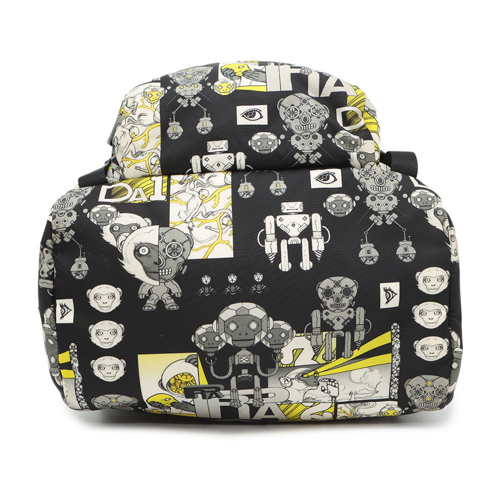 Comic Backpack Handbag Nylon Black