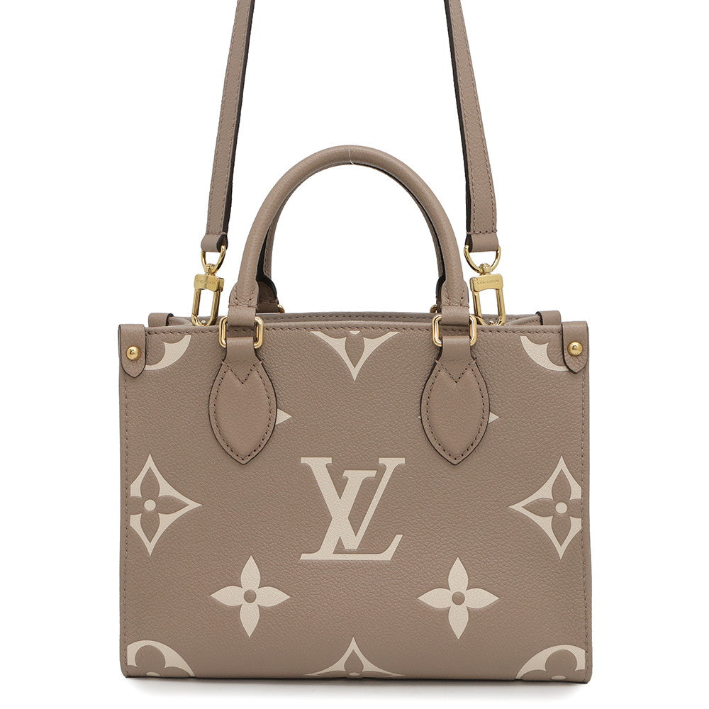 Louis Vuitton Onthego Tourterelle claimM45779 Bicolor Giant Monogram Empreinte Leather Handbag 2