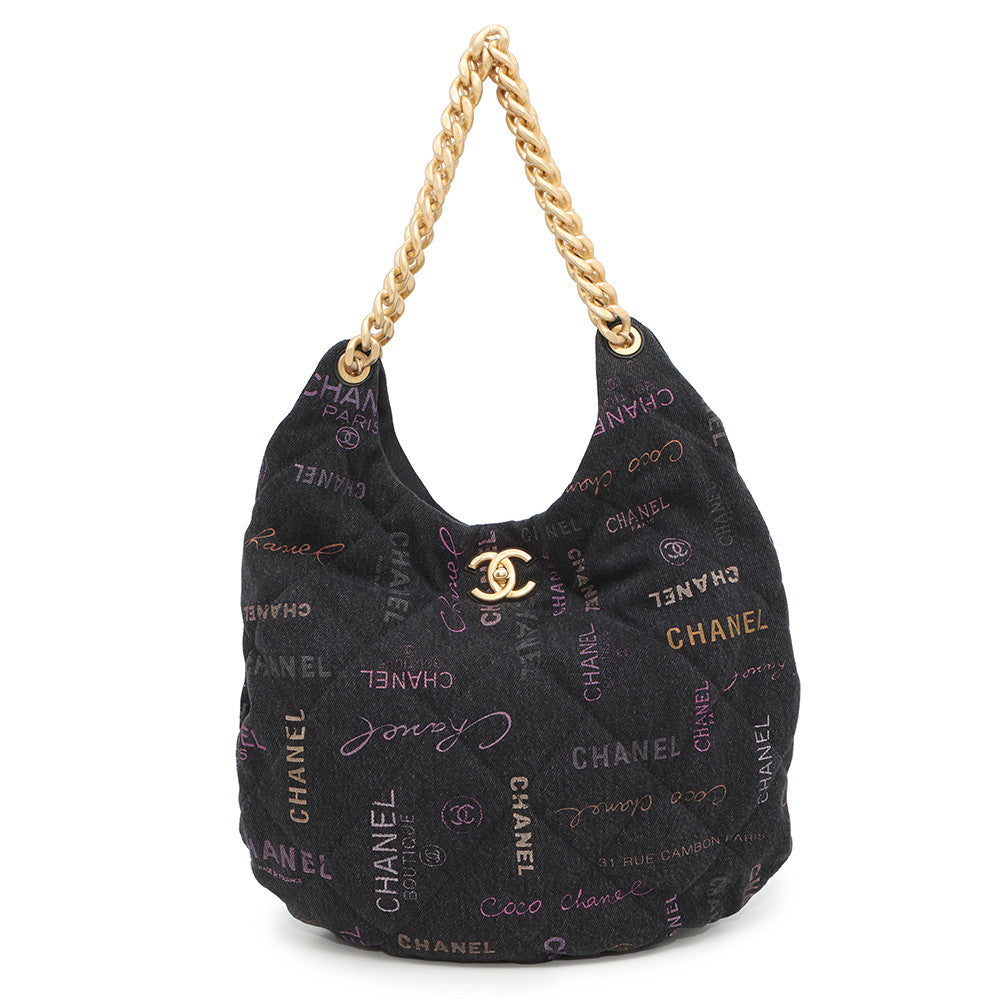 Chanel Matelasse Hobo MulticolorAS3127 Denim Black Shoulder Bag
