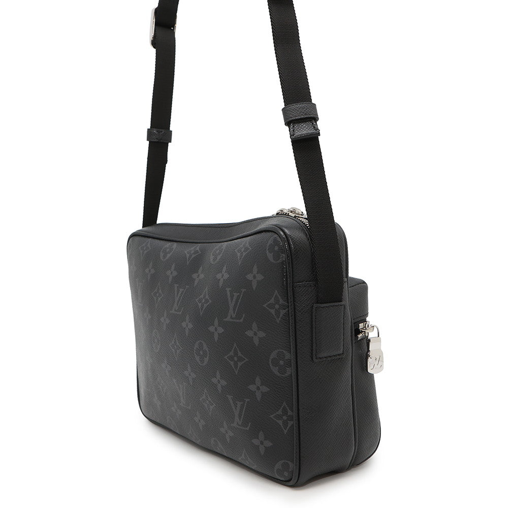 Louis Vuitton Outdoor messenger NoirM30233 Taiga Eclipse Monogram Leather Crossbody Bag