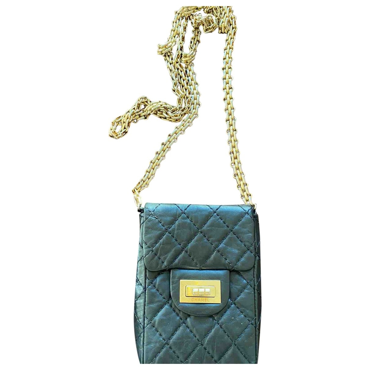 Chanel 2.55 Black Leather Clutch Bag