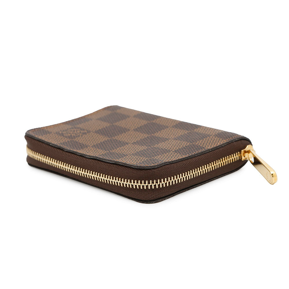 Louis Vuitton Zippy Coin Purse BrownN63070 Ebene Damier Canvas Wallet Case 2