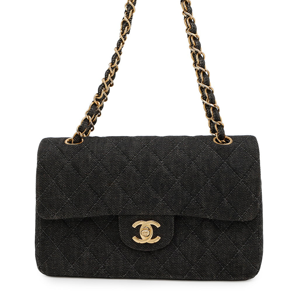 Chanel Matelasse W flap WChainShoulder BlackA01113 Denim Shoulder Bag