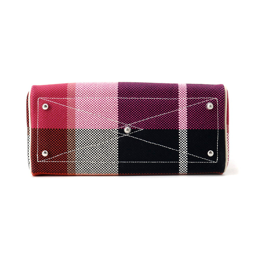 Victoria Fool Toe Marine Ecru Framboise Toile Leather Black Travel Bag