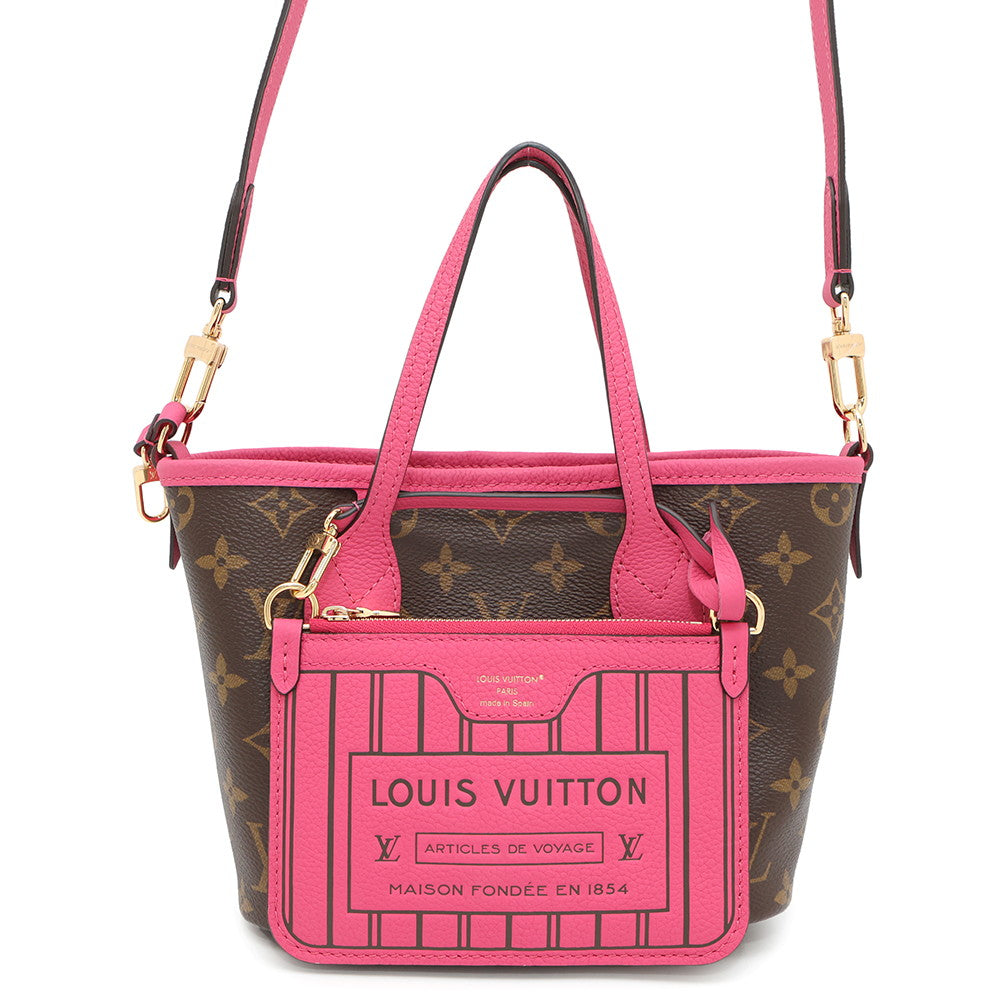 Louis Vuitton Neverfull Inside Out Rose Buffalo Monogram Leather Tote Bag