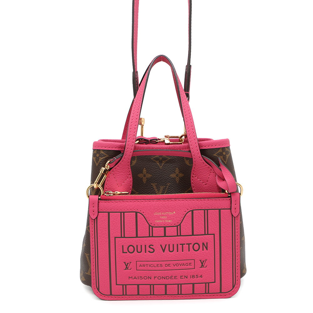 Louis Vuitton Neverfull Inside Out Rose Buffalo Monogram Leather Tote Bag