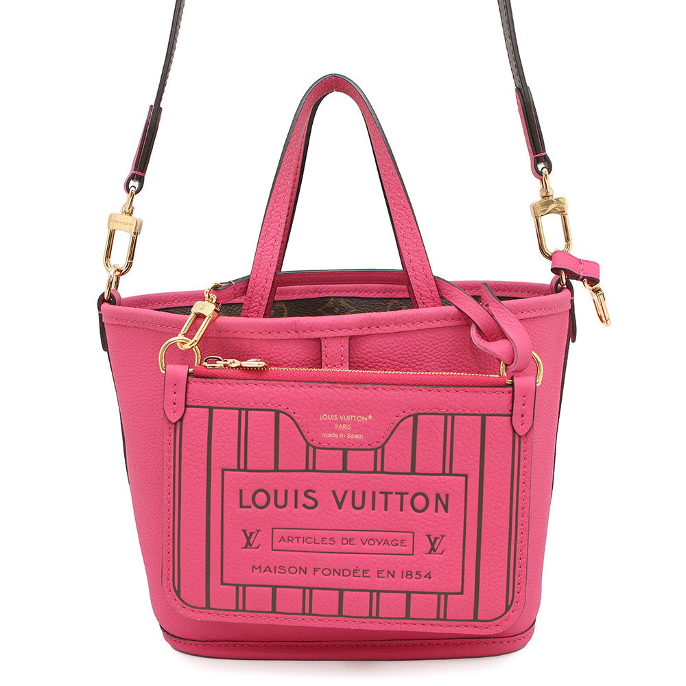 Louis Vuitton Neverfull Inside Out Rose Buffalo Monogram Leather Tote Bag