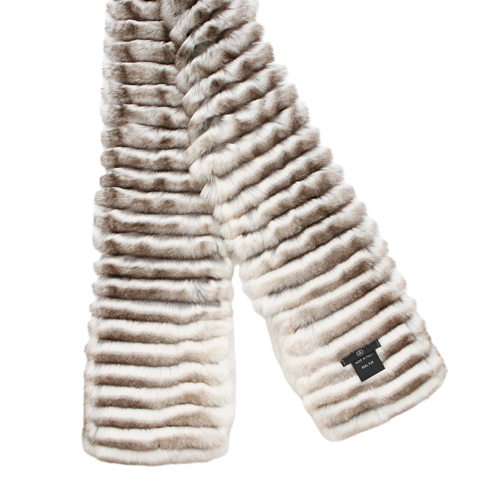 Chanel CC Logo Orirag Scarf Orirug 100 White Brown