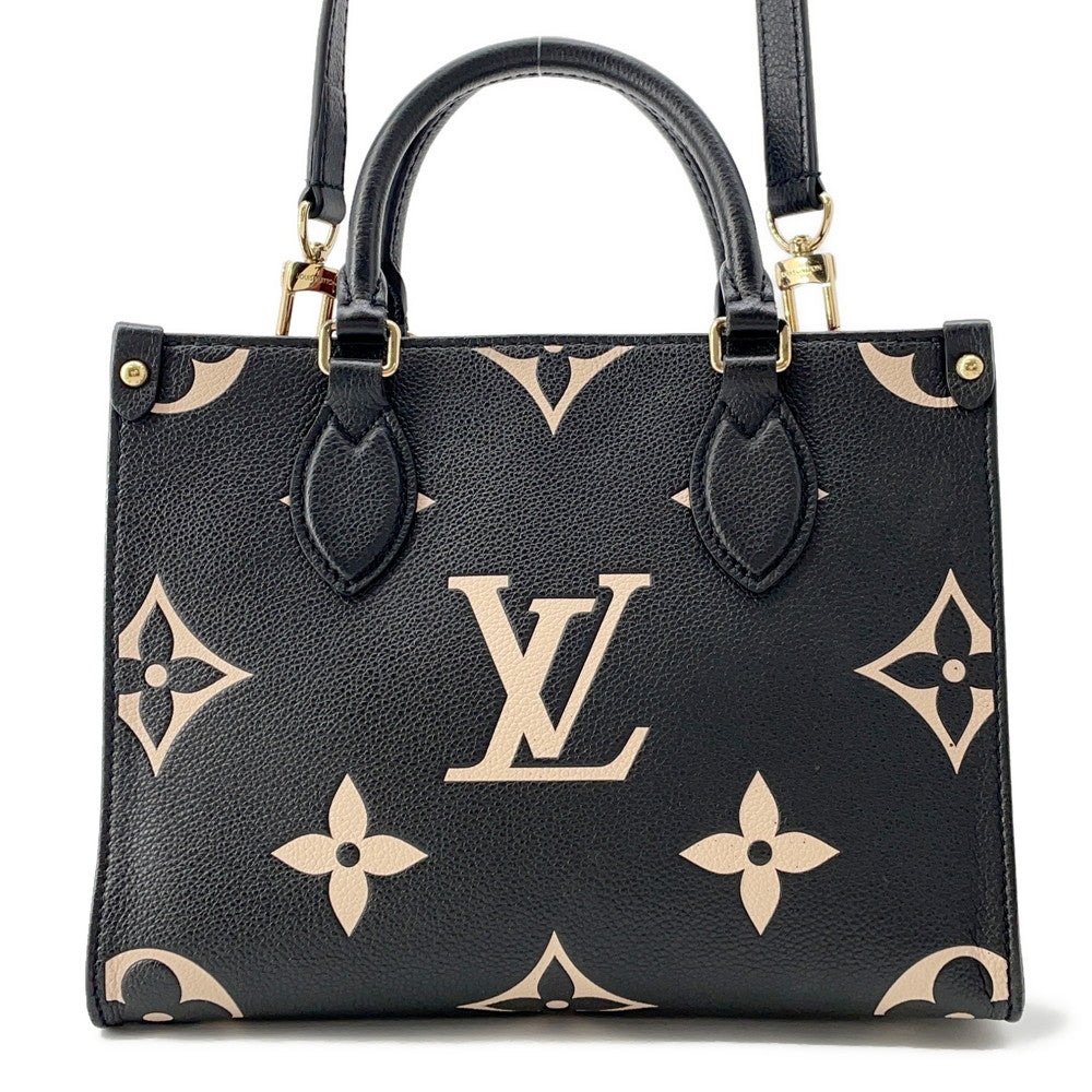 Louis Vuitton Onthego BeigeM45659 Bicolor Monogram Empreinte Leather Noir Handbag