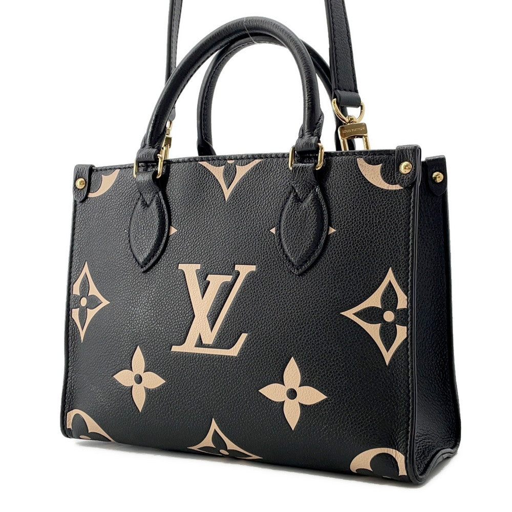 Louis Vuitton Onthego BeigeM45659 Bicolor Monogram Empreinte Leather Noir Handbag