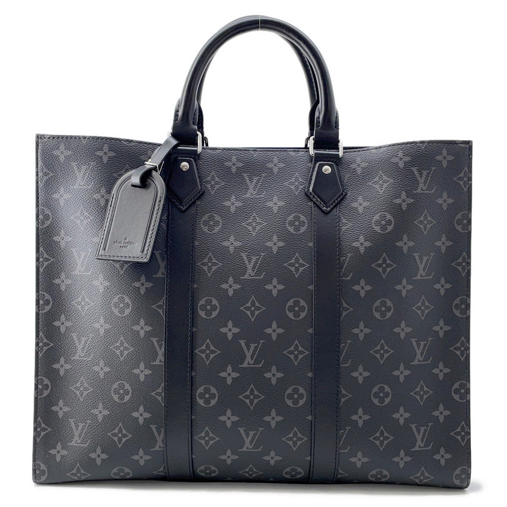 Louis Vuitton Sac Plat 24H BlackM47059 Eclipse Monogram Handbag
