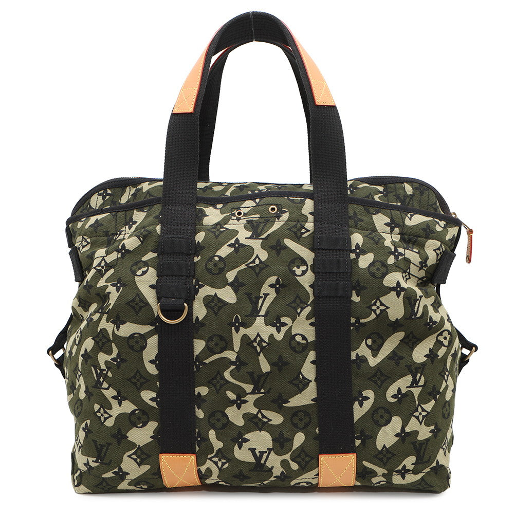 Louis Vuitton tray Light NoirM95783 Monogramou Flage Green Beige Handbag