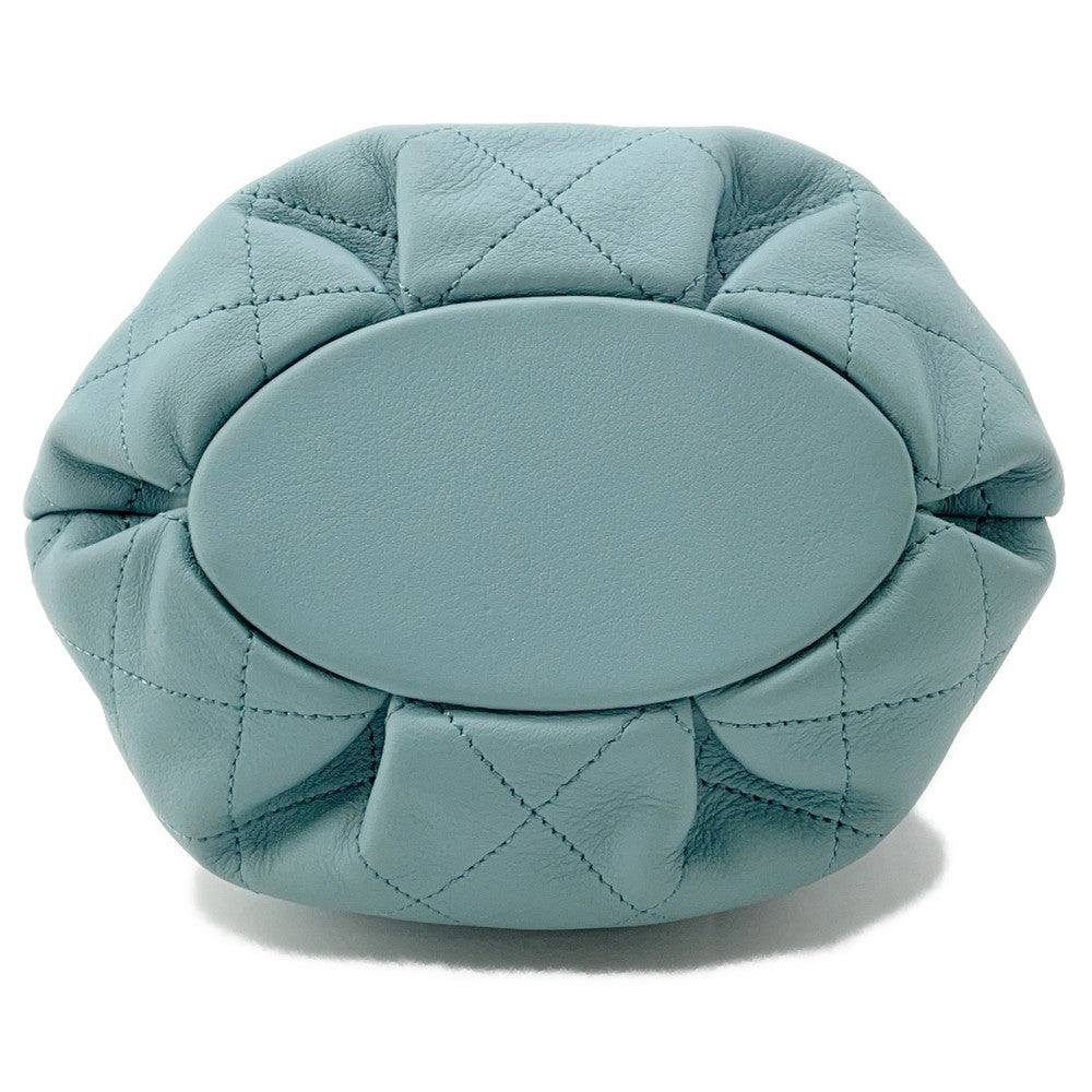 Chanel Matelasse Drawstring ChainShoulder PowderBlueAS1439 Lambskin Jewelry