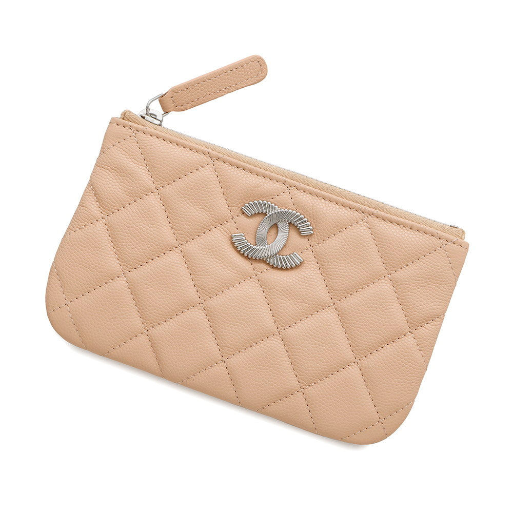 Chanel CC Logo Matelasse BeigeAP4335 Caviar Leather Mini Bag