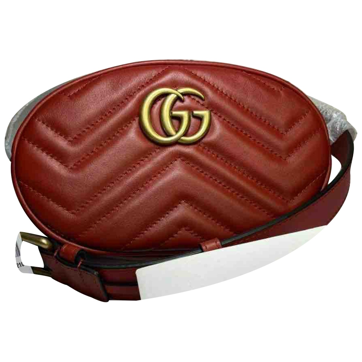 Gucci marmont red leather clutch bag