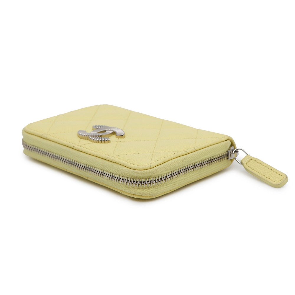 Chanel Matelasse Coin purse YellowAP4332 Caviar Leather Wallet Case