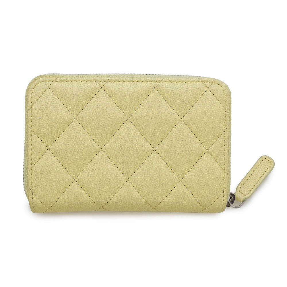 Chanel Matelasse Coin purse YellowAP4332 Caviar Leather Wallet Case