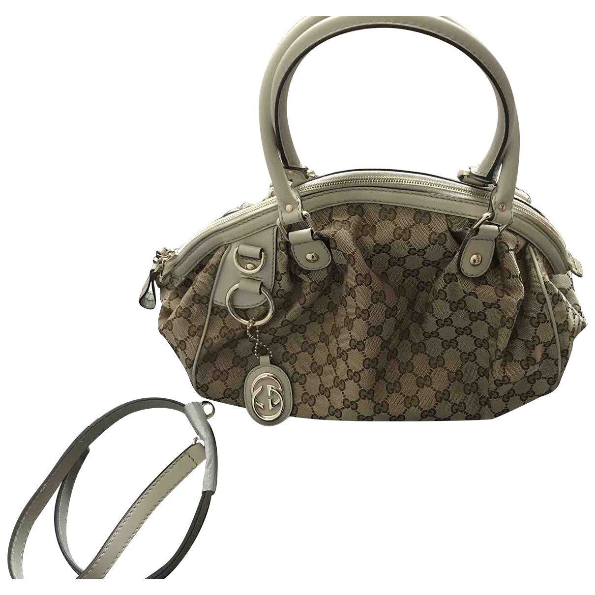 Gucci sukey brown cloth handbag