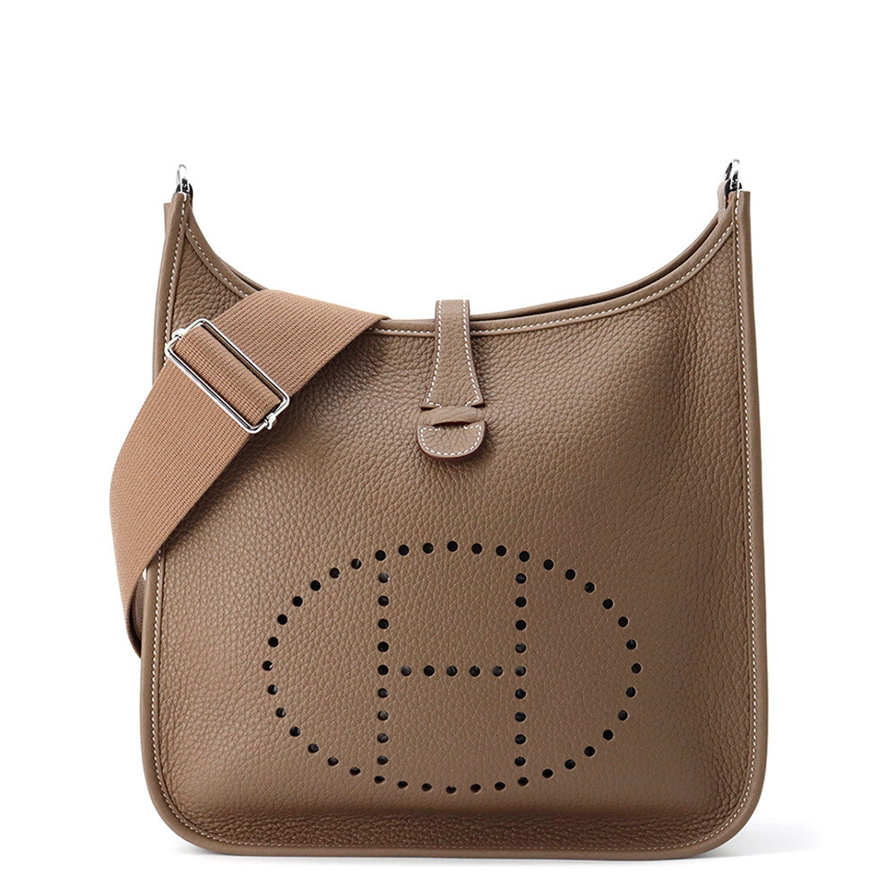 Evelyne Etoupe Taurillon Clemence Size Pm Handbag Travel Bag