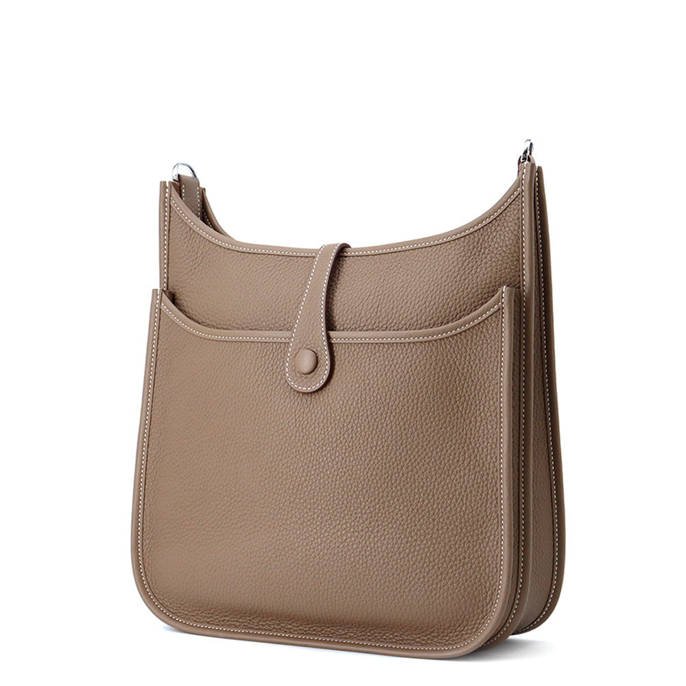 Evelyne Etoupe Taurillon Clemence Size Pm Handbag Travel Bag