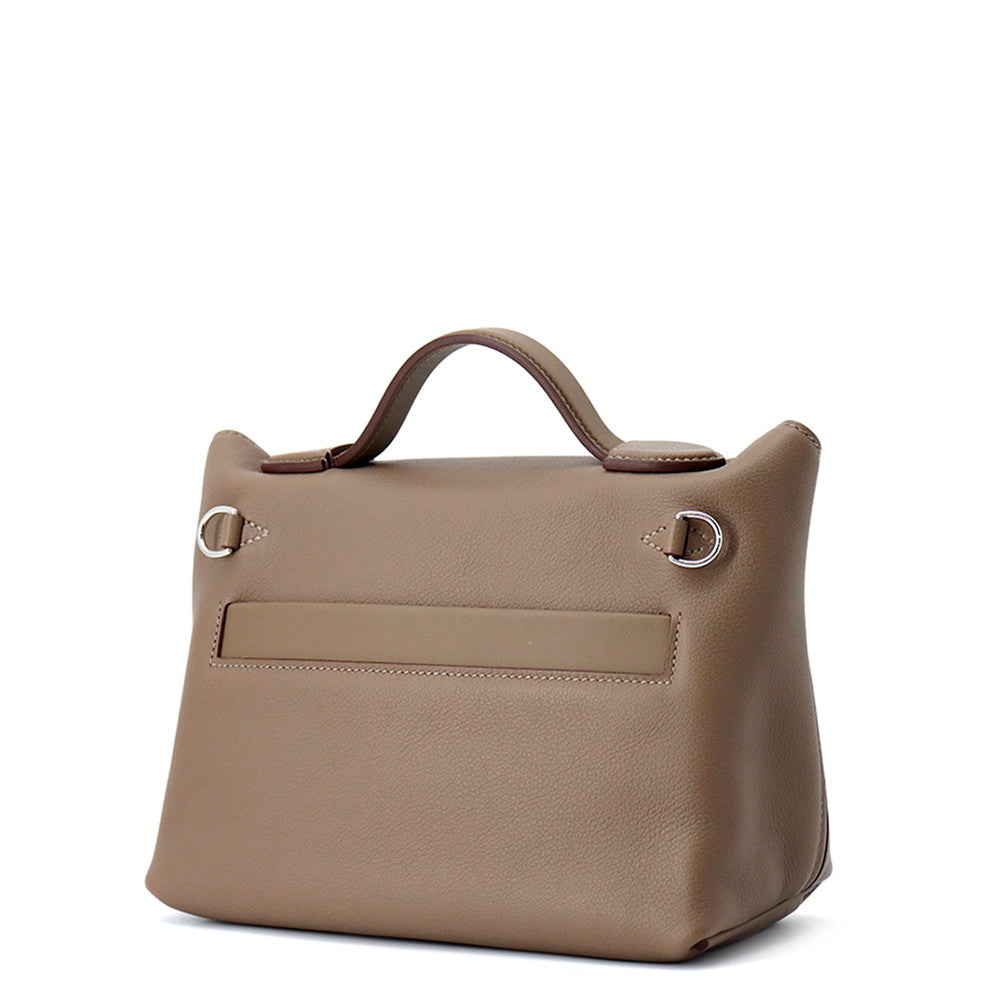 Van Quatre Etoupe Evercolor Swift Size Handbag Leather Mini Travel Bag