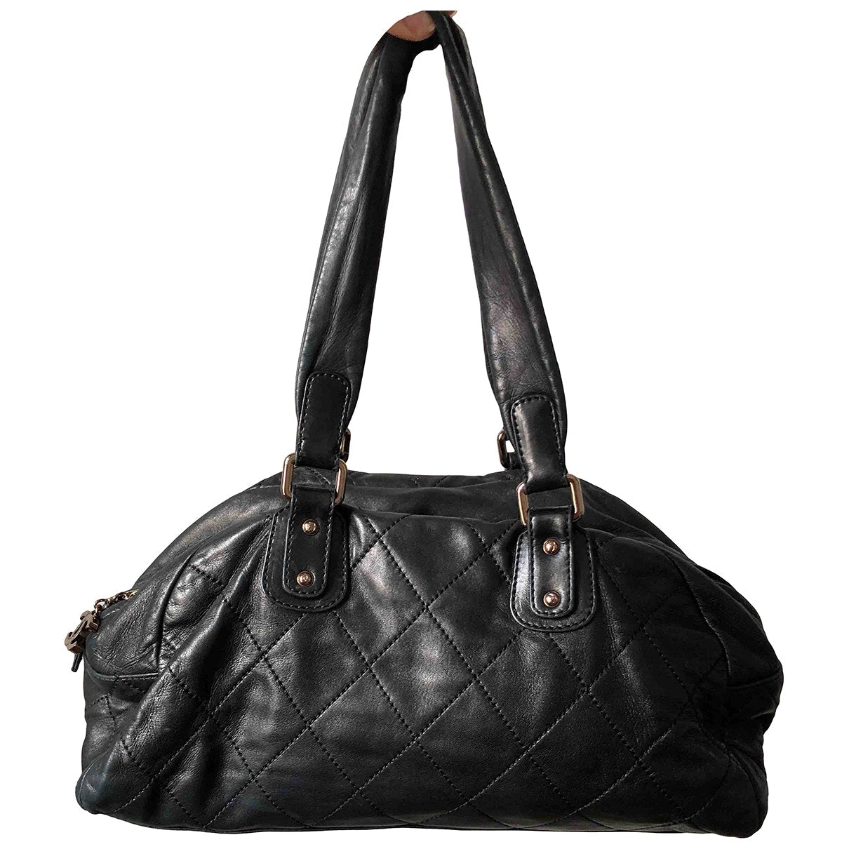 Chanel black leather handbag