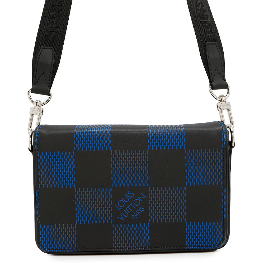 Louis Vuitton Studio messenger BlueN50037 Infini Leather3D Noir Damier Crossbody Bag