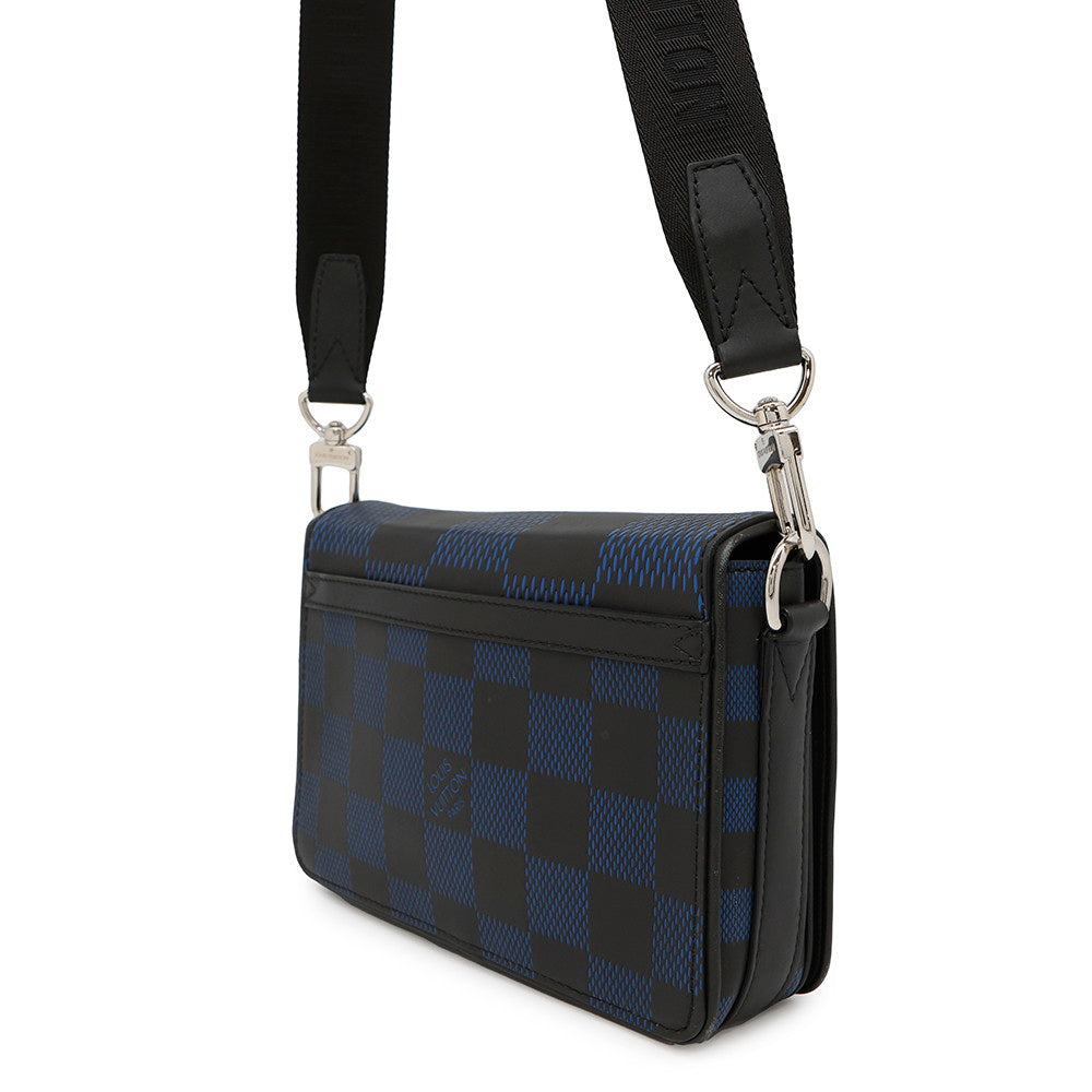 Louis Vuitton Studio messenger BlueN50037 Infini Leather3D Noir Damier Crossbody Bag