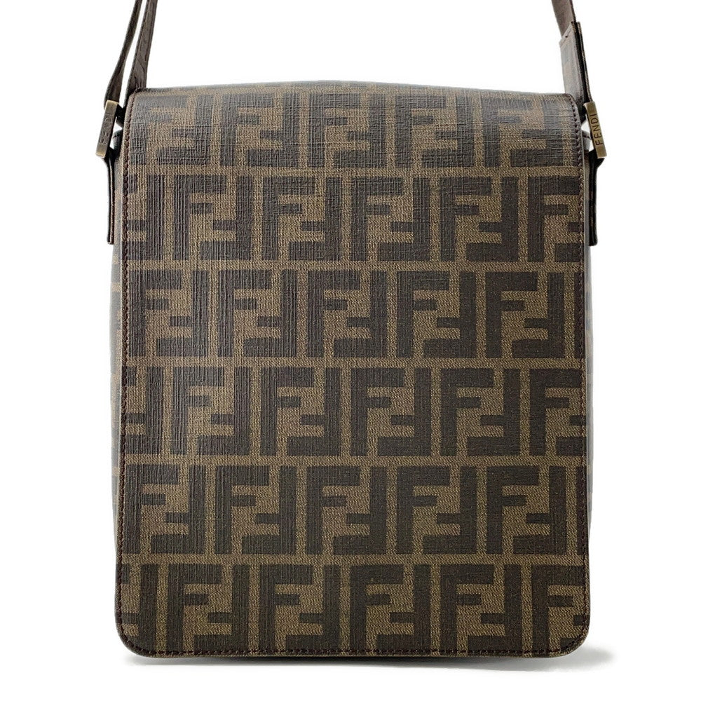 Fendi Zucca Messenger Bag Brown7Va215 Pvc Flap