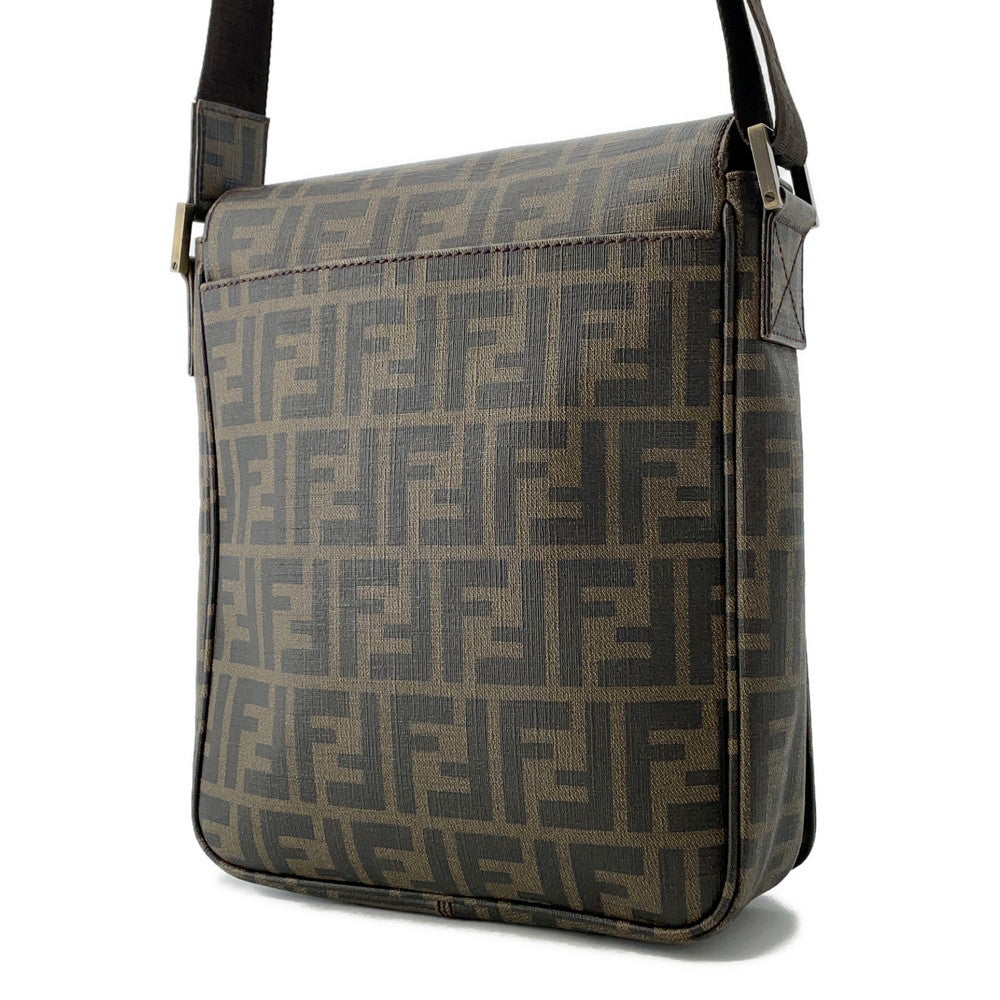 Fendi Zucca Messenger Bag Brown7Va215 Pvc Flap